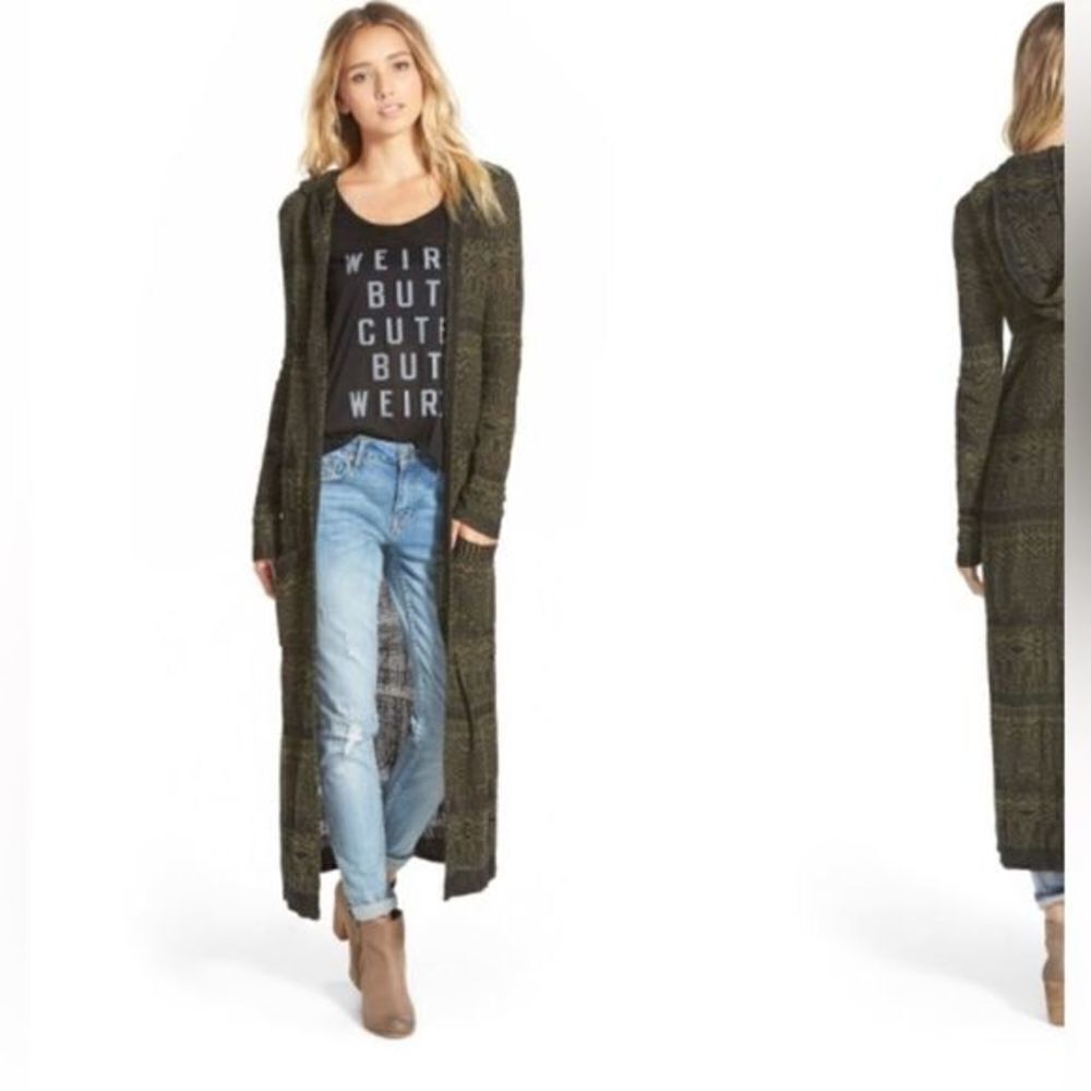 Sun & Shadow Hooded Long Cardigan - size Small